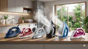 Comparativo dos 5 melhores ferros de passar a vapor de 2026 com modelos Philips, Black+Decker, Oster, Electrolux e Arno